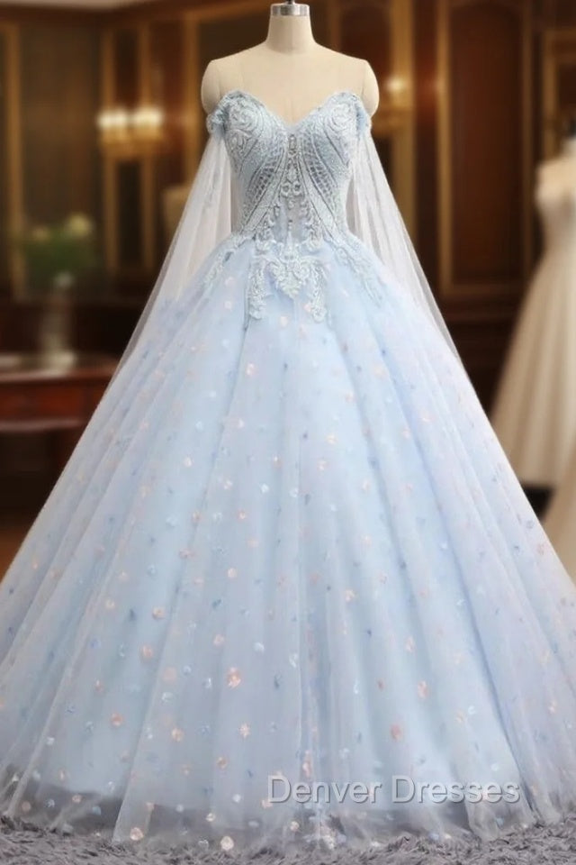 Charming Blue Ball Gown Tulle Sweetheart Quinceanera Dress Main image