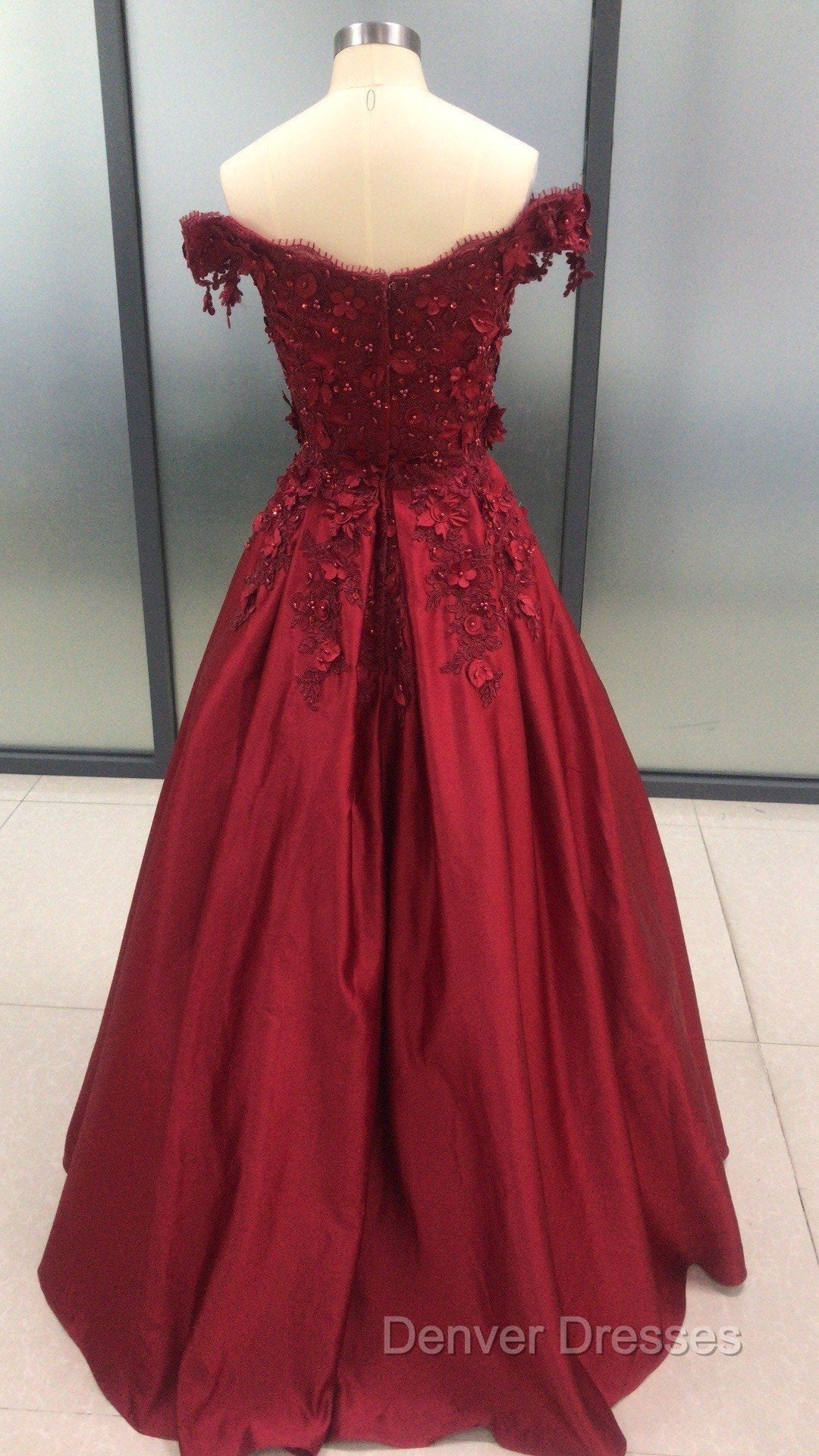 Charming Dark Red Long Sweetheart A-line Prom Dress, Wine Red Evening Gown Secondary image