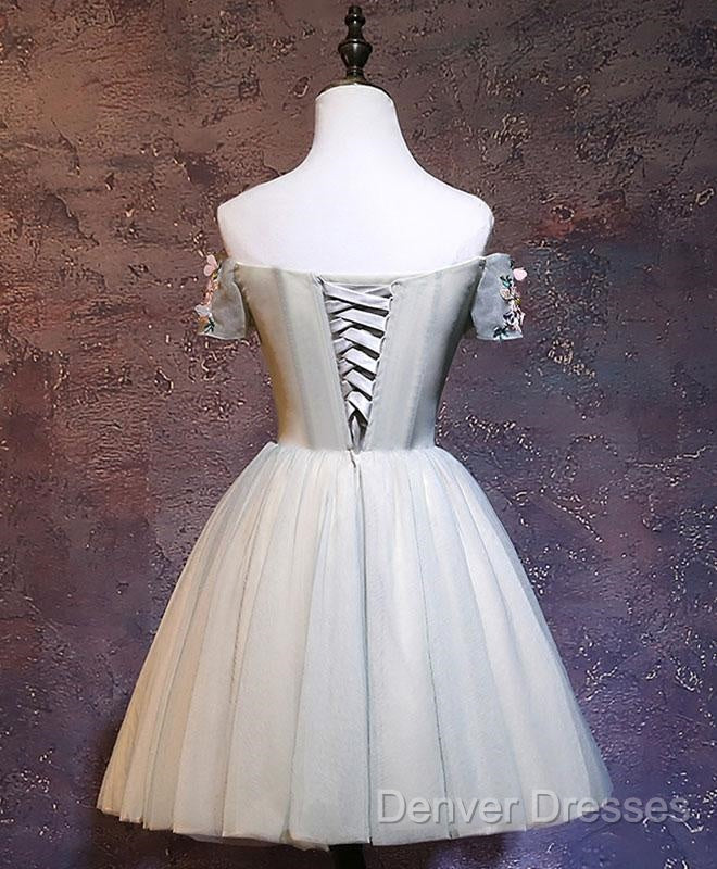 Charming Floral Short Tulle Prom Dress, Knee Length Party Dress, Formal Dress