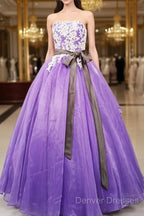 Charming Handmade Organza Purple Sweet 16 Gown, Party Dress