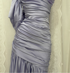 Charming Light Purple Mermaid Sweetheart Neck Pearl Sequin Satin Long Prom Dress Evening Dress