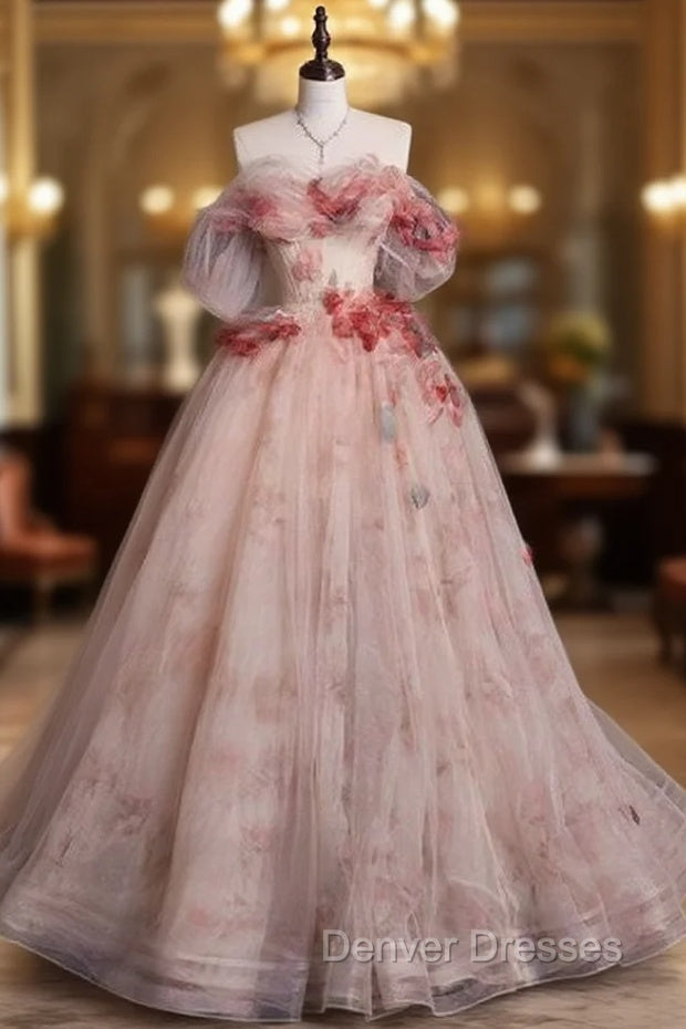 Charming Off The Shoulder Appliques Long Quinceanera Dress Formal Wedding Ball Gown Prom Dress Main image