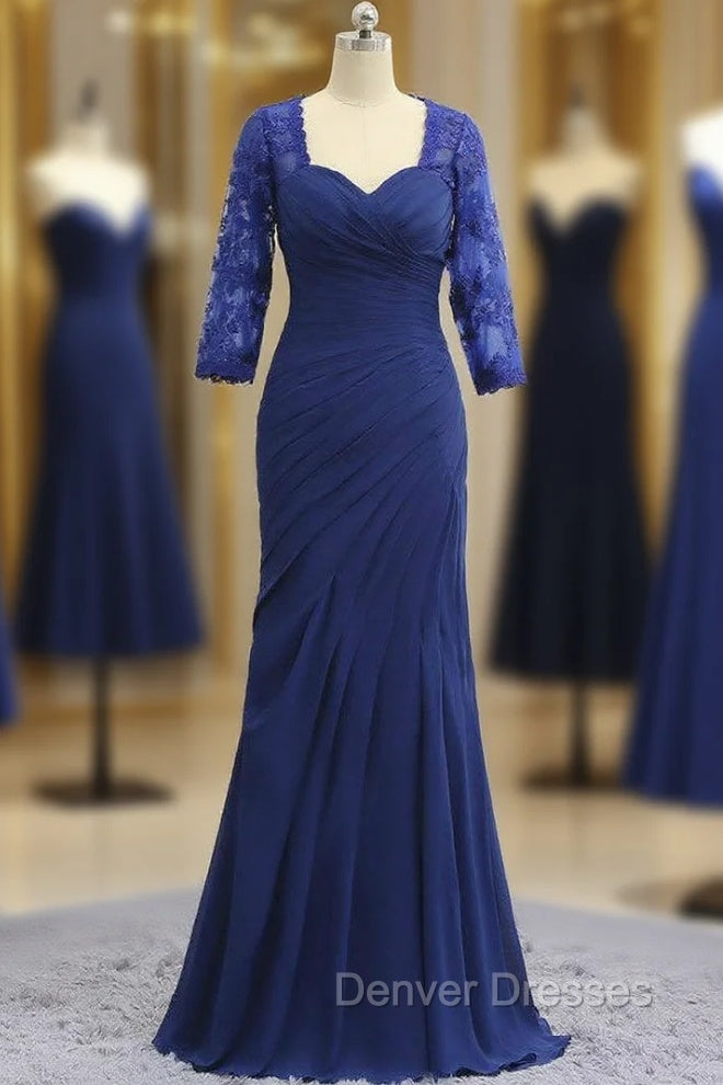 Charming Plus Size Royal Blue Mother Of The Bride Dress Mermaid 3/4 Sleeves Main image