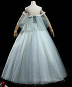 Charming Princess Light Green Tulle with Lace Flowers Prom Dress, Light Green Party Dress