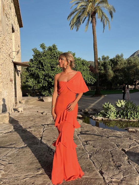 Charming Prom Dress Orange Evening Dress Main image