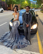 Charming Sequins Mermaid Evening Dress Long Prom Dress