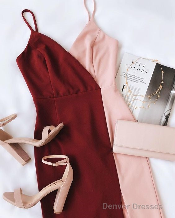 Charming Sheath Spaghetti Straps Unique Homecoming Dress Main image