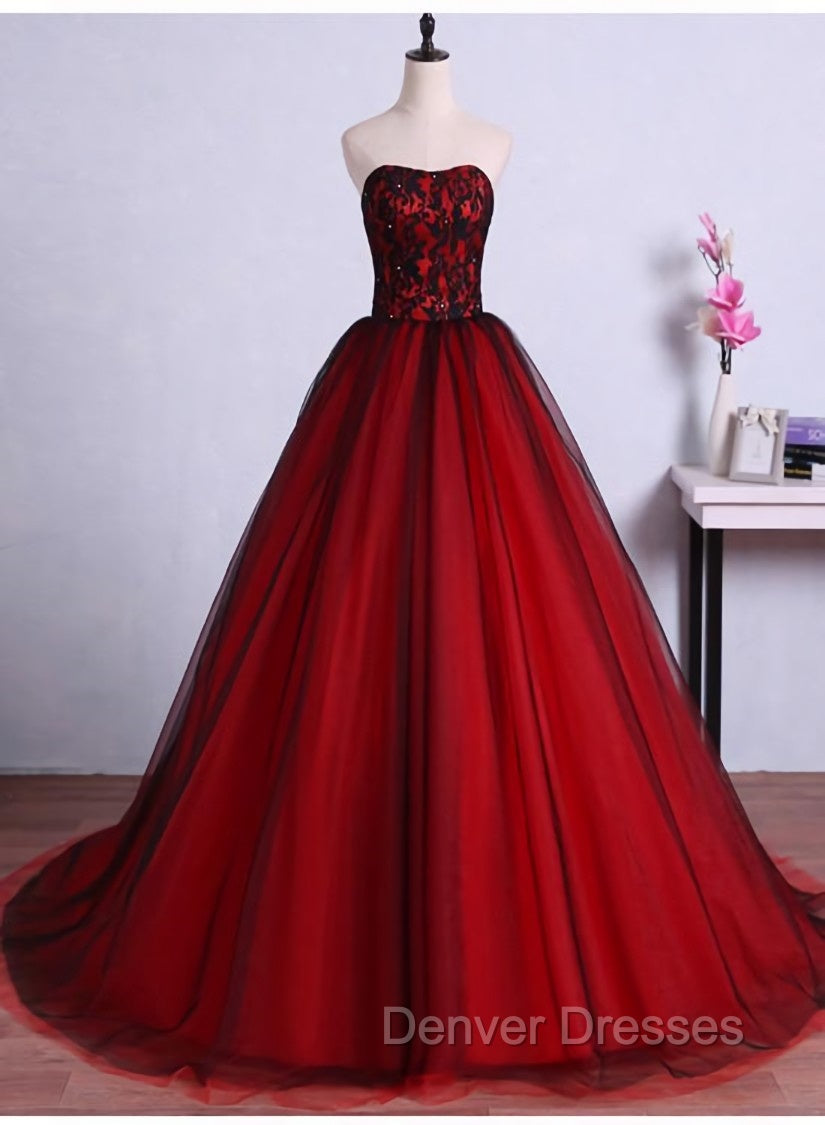 Charming Sweetheart Red and Black Gown, Sweet 16 Dress, Formal Dress Main image