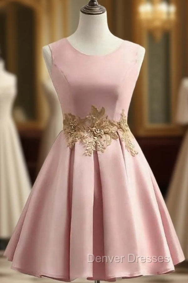 Cheap Homecoming Dress A-line Short Prom Dress Appliques