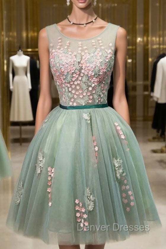 Cheap homecoming Dress Elegant A-Line Scoop Sleeveless Open-Back