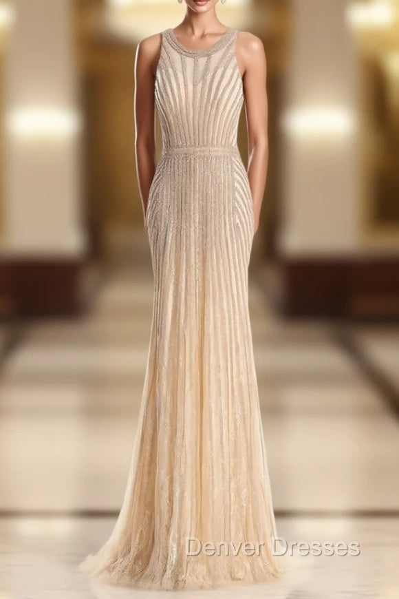 Cheap prom Dress Robe De Soiree Halter Gold Evening Party Dress Main image