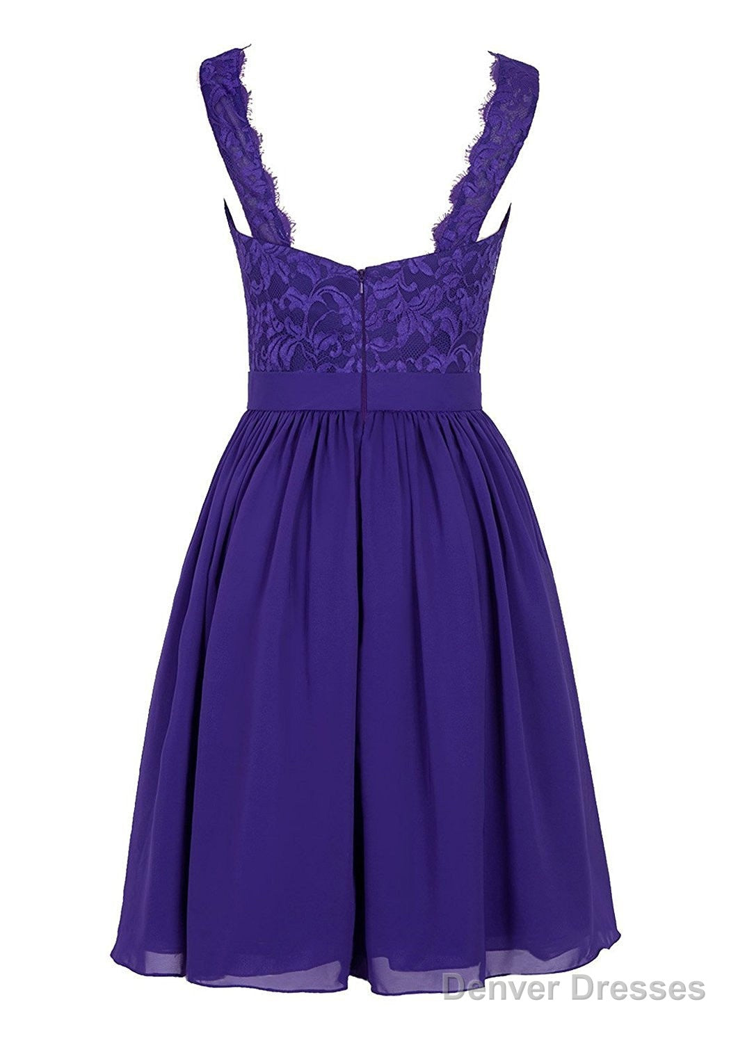 Cheap V Neck Lace Dress Bridesmaids Dress Short Prom Dress Secondary image