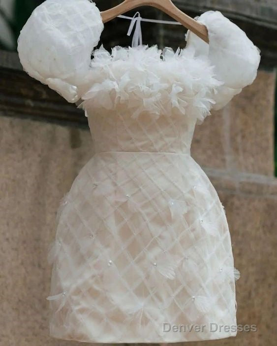 Chic A-Line Organza White Homecoming Dress 18Th Birthday Outfits Secondary image
