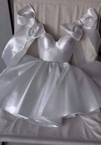 Chic A Line Satin Straps Short White Homecoming Dress 20Th Birthday Outfits