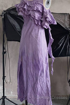 Chic A Line Scoop Lilac Long Prom Dress Birthday Dress With Ruffles