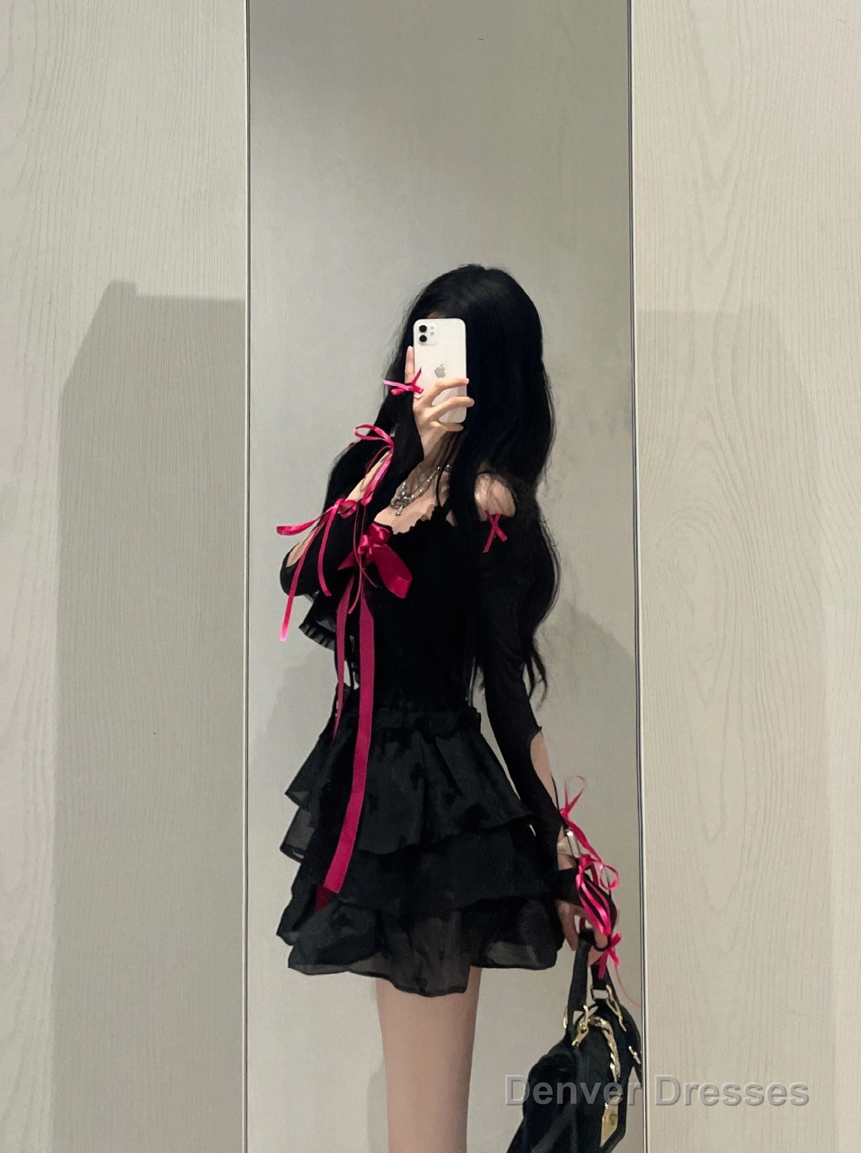 Chic A Line Spaghetti Straps Black Homecoming Dresses Birthday Dress Birthday Outfits Secondary image