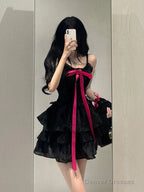 Chic A Line Spaghetti Straps Black Homecoming Dresses Birthday Dress Birthday Outfits