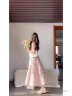 Chic A Line Spaghetti Straps Pink Satin Ankle Length Prom Dresses Birthday Outfits