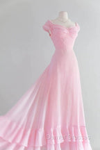 Chic A Line Sweetheart Pink Satin Long Evening Dress Prom Dress