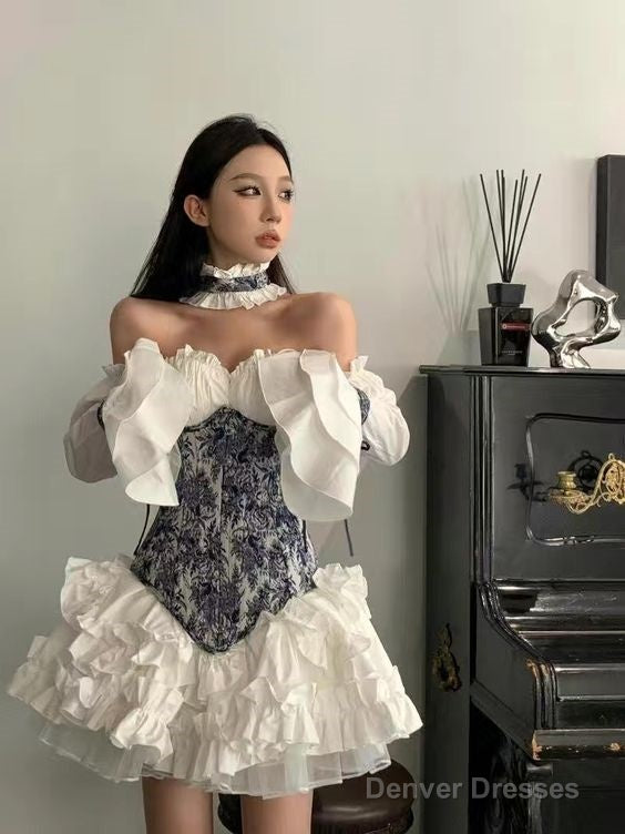 Chic A Line White Long Sleeves Homecoming Dress 16Th Birthday Outfits Main image