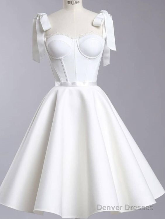 Chic A Line White Straps Homecoming Dress 16Th Birthday Outfits Main image