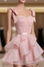 Chic Ball Gown Pink Organza Homecoming Dress 16Th Birthday Outfits