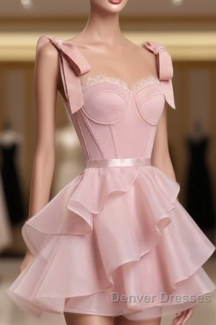 Chic Ball Gown Pink Organza Homecoming Dress 16Th Birthday Outfits Main image