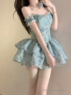 Chic Ball Gown Spaghetti Straps Green Satin Party Dress Birthday Dresses Birthday Outfits