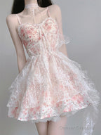 Chic Ball Gown Spaghetti Straps Lolita Dress Pink Birthday Dresses Birthday Outfits