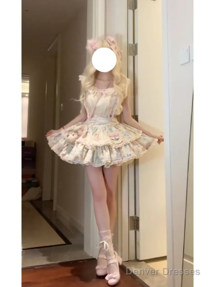 Chic Ball Gown Square Neckline Lace Lolita Dress Birthday Dresses Birthday Outfits Secondary image