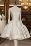 Chic Ball Gown Straps White Satin Homecoming Dress Birthday Dress Birthday Outfits