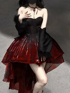 Chic Ball Gown Sweetheart Burgundy Organza Prom Dress Birthday Dress Birthday Outfits