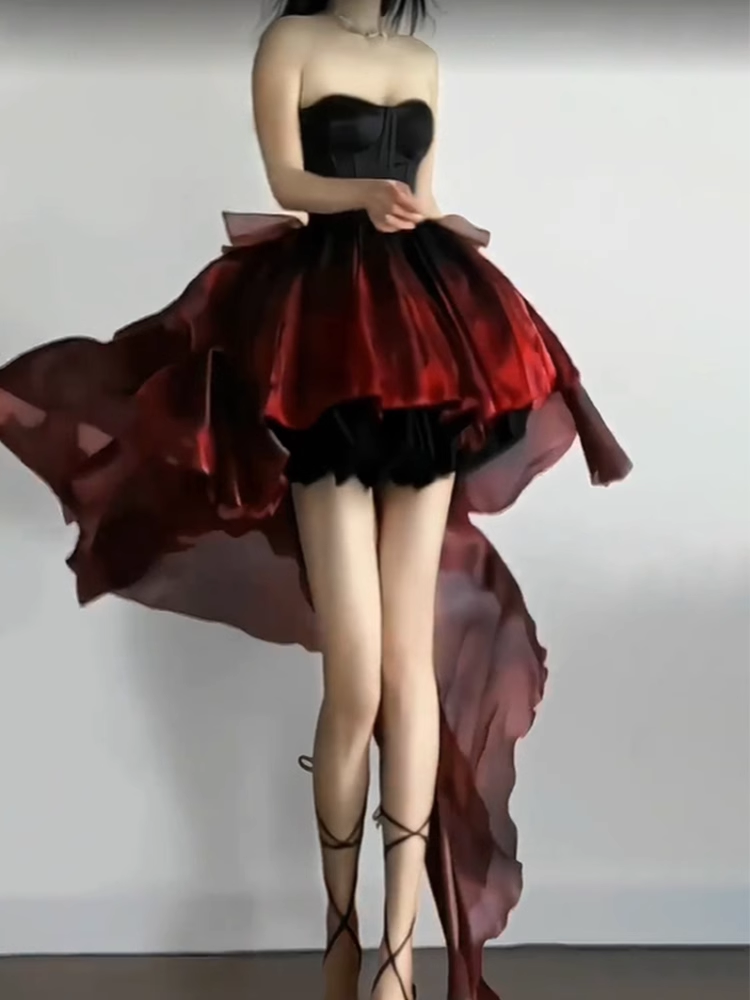 Chic Ball Gown Sweetheart Burgundy Short Birthday Dress Birthday Outfits