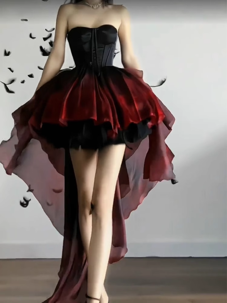 Chic Ball Gown Sweetheart Burgundy Short Birthday Dress Birthday Outfits Main image