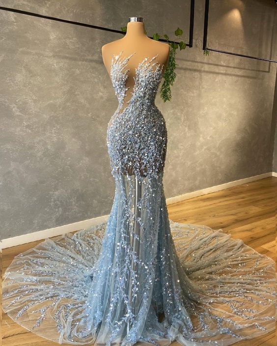 Chic Gray Prom Dress Sexy Evening Dress Main image