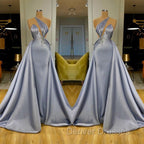 Chic Halter Beadings Long Evening Dress With Detachable Skirt