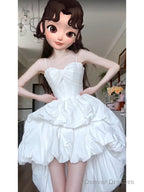 Chic High Low Spaghetti Straps White Beach Dress Party Dress Birthday Dresses Birthday Outfits