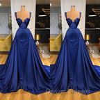 Chic Royal Blue Straps Sweetheart Prom Dress Overskirt Long