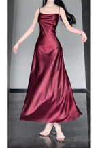 Chic Sheath Spaghetti Straps Christmas Dress Burgundy Prom Dresses Birthday Outfits