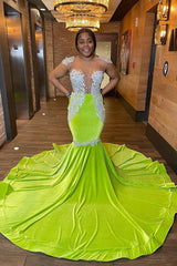 Chic Sleeveless Backless Mermaid Prom Dress With Beading