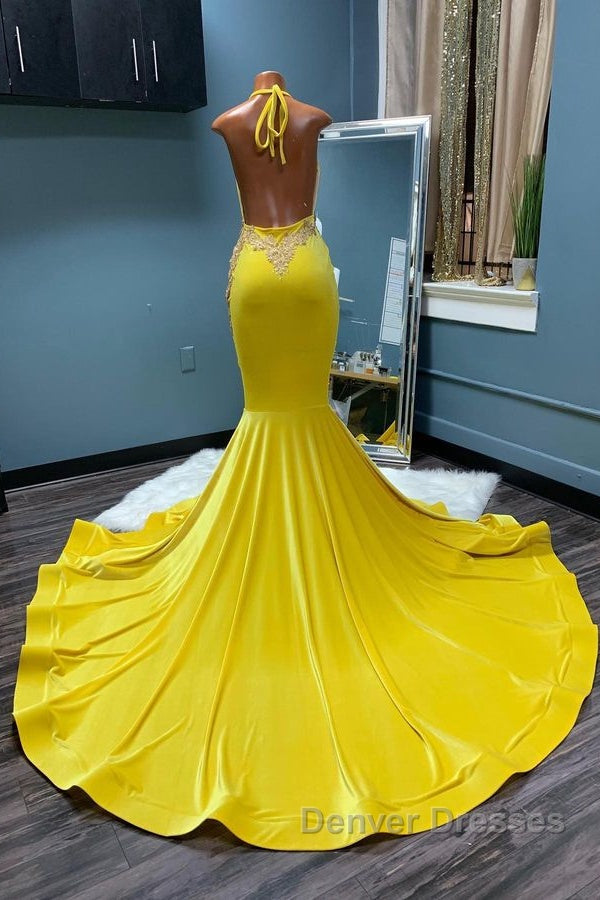 Chic Sleeveless Halter Backless Mermaid Prom Dress Secondary image