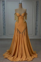 Chic Sweetheart Strapless Sleeveless Prom Dresses A-Line Beads With Pleats Tassel