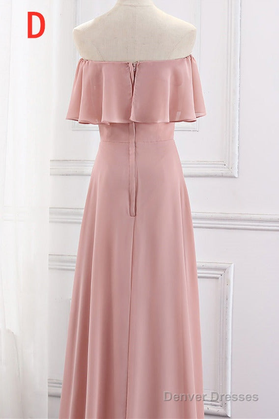 Chiffion Halter Pink Mismatched Bridesmaid Dress