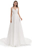 Chiffon Lace Spaghetti Straps Beading Wedding Dresses