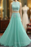 Chiffon Lace Two Pieces Long Prom Gown Evening Dress Evening Gown