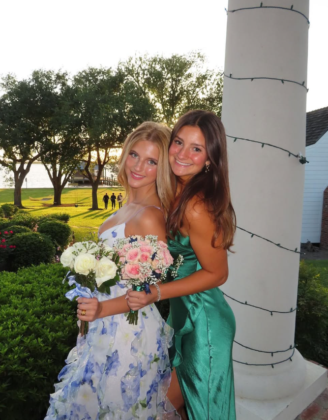 Classic Blue Floral Prom Dress Long Evening Gown