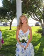 Classic Blue Floral Prom Dress Long Evening Gown