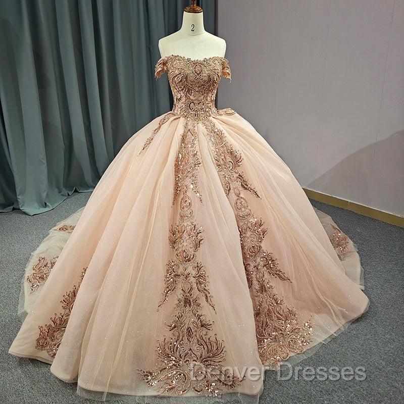 Classic Organza with Embroidery Cap Sleeve Sequined Quinceanera Dress