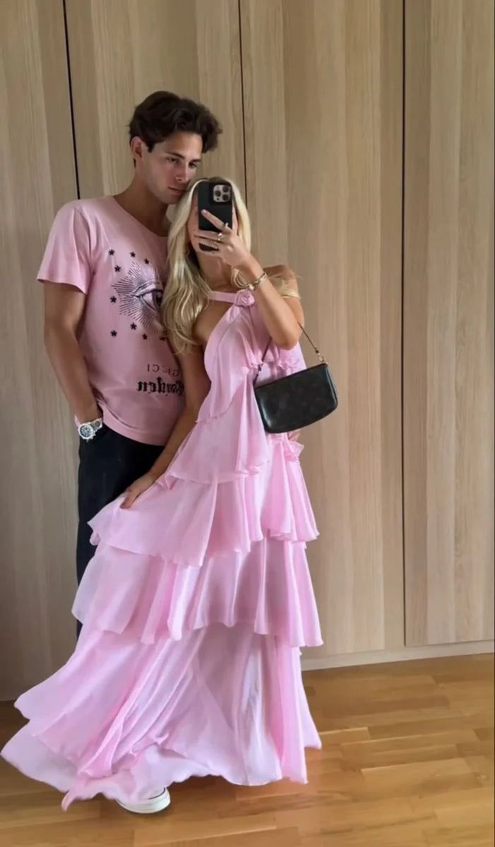 Classic Pink Prom Dress Long Prom Gown 22Th Birthday Outfit Secondary image