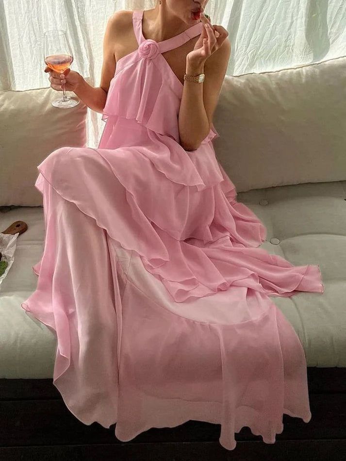 Classic Pink Prom Dress Long Prom Gown 22Th Birthday Outfit
